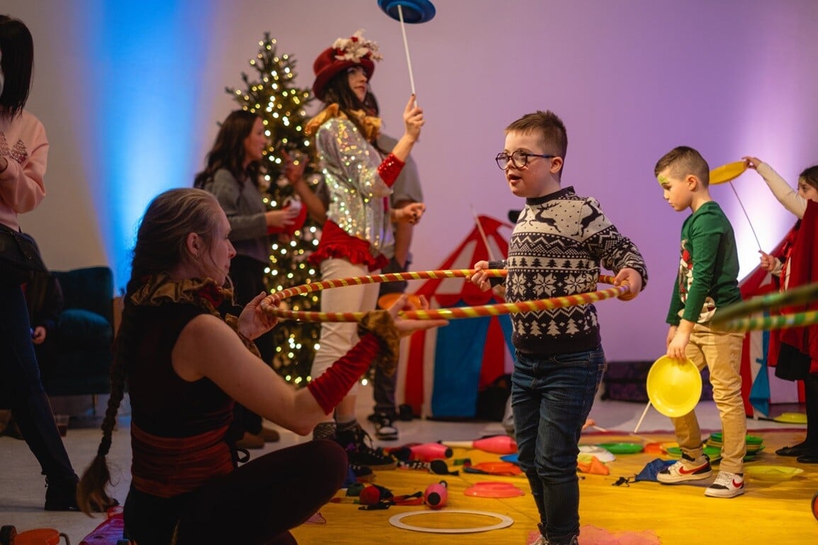 A child hula hooping at the Worcestershire Acute Hospitals Charity