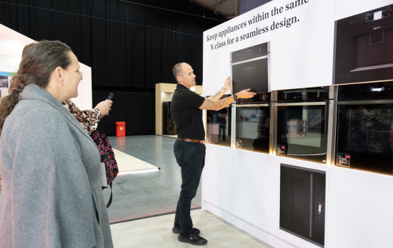 Shot someone showcasing the NEFF Kitchen Display Exhibition Stand.