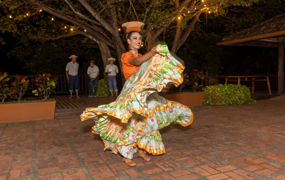 Shot of a woman dancing at the Avaya Costa Rica Incentive trip.