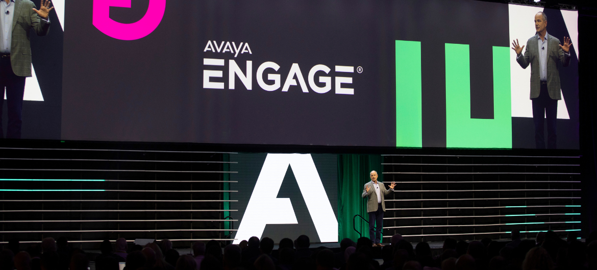 Wide shot of the main stage at Avaya ENGAGE