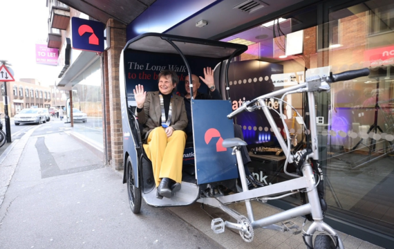 People on a rickshaw for the Nationwide Last Brand In Town campaign event