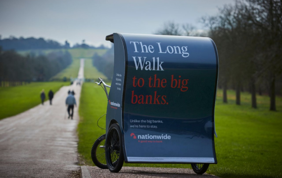 Shot of the rickshaw for the Nationwide Last Branch In Town campaign event